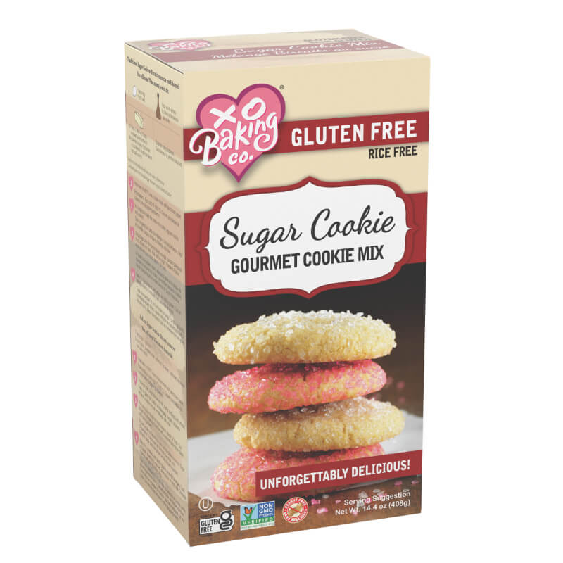 400 gram of red brown and pink box of XO Baking Co. - Sugar Cookie Mix