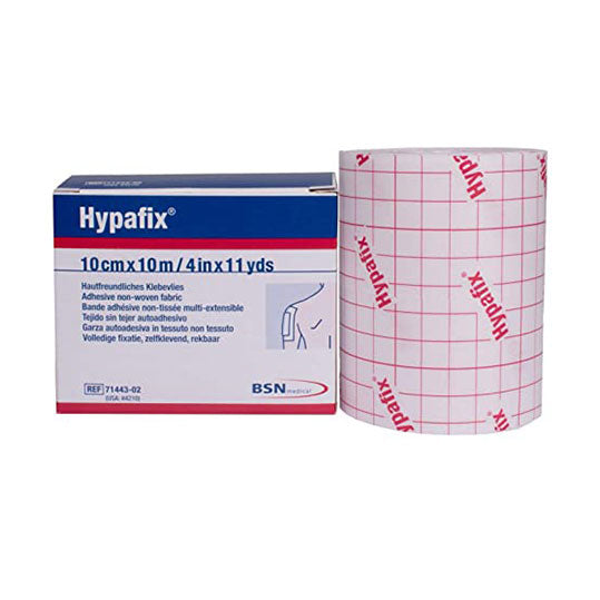 Hypafix tape, blue and red box.