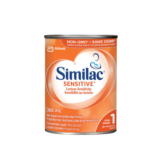 Similac Sensitive Lactose Sensitivity Step 1 concentrate, orange can, 385mL.