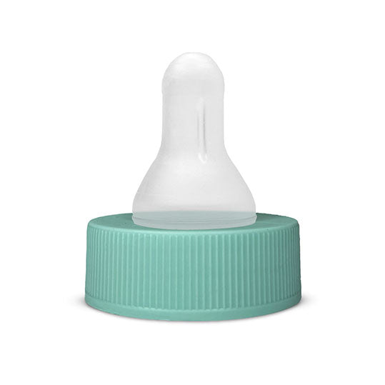 Mead Johnson - Enfamil Slow Flow Soft Nipple, clear with teal cap.