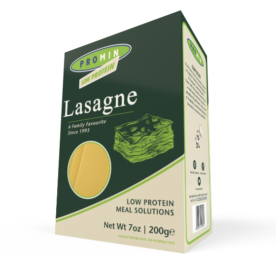 500 gram green box package of Promin lasagna pasta