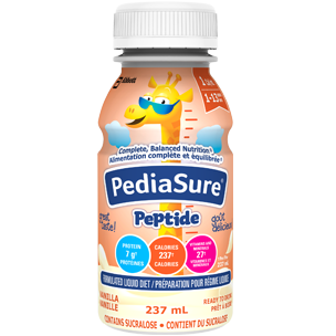237ml orange twist lid bottle of Pediasure Peptide