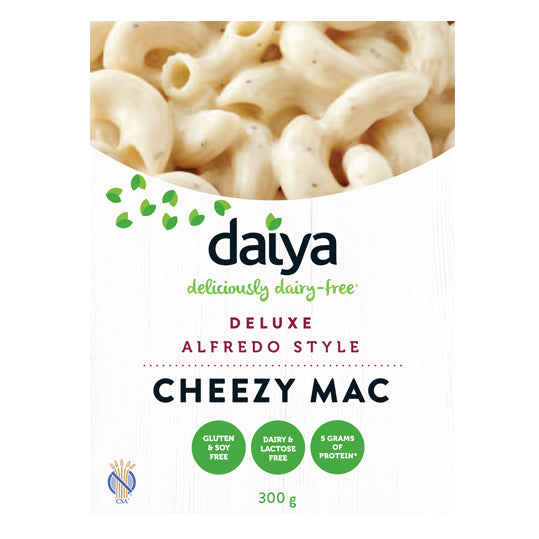 300 gram white box of daiya dairy free alfredo style cheezy mac