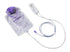 Purple and clear 500mL feeding bag with clear cartridge ENFIT end.