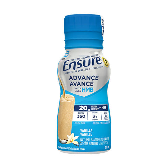 Single bottle of Ensure Advance Vanilla.