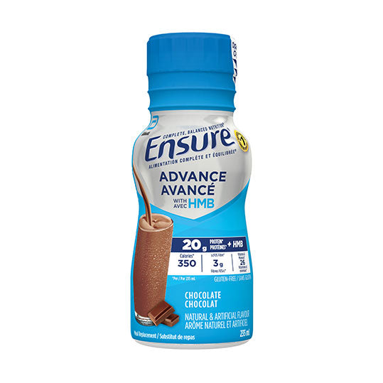 Single bottle of Ensure Advance Chocolate.