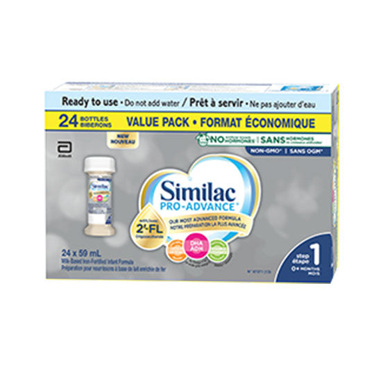 Similac Pro-Advance Step 1 Nursers (Ready-to-use 24 x 59 mL bottles) *S/O