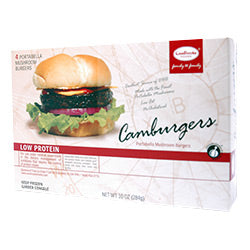 284 gram red and white box of Cambrooke Camburgers
