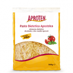 500 gram yellow red white package of Aproten Ditalini