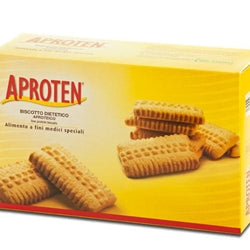180 gram yellow and brown box of Aproten Biscotto