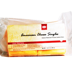 608 gram yellow and red package Cambrooke American Cheese Imitation Slices