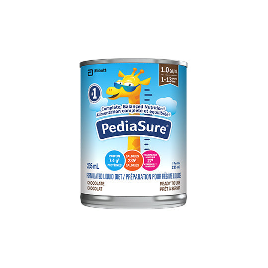 235 mL blue and brown can of PediaSure (Chocolate)