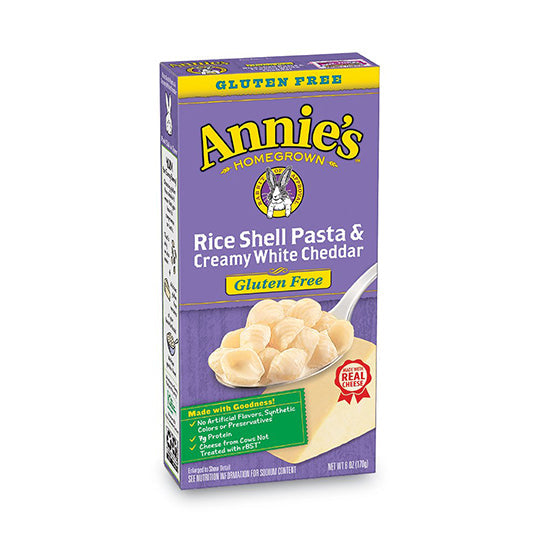 170g purple box of Annie's creamy white cheddar rice shell pasta