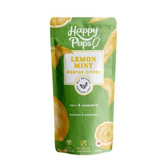 yellow & green package of lemon-mint popsicle