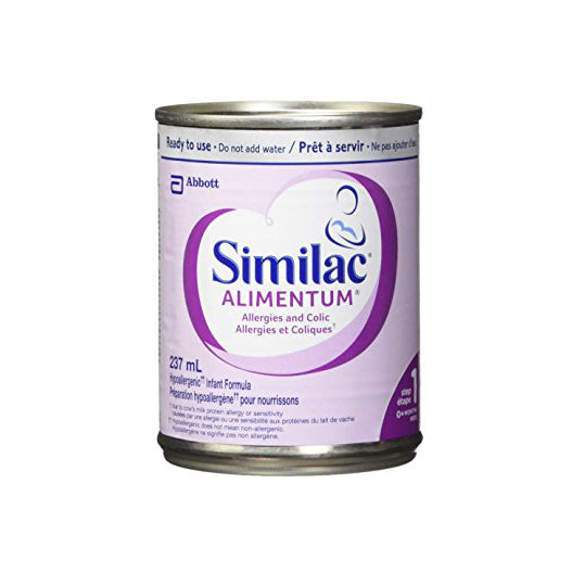 237 mL purple can of Similac Alimentum Step 1 (Ready to use).