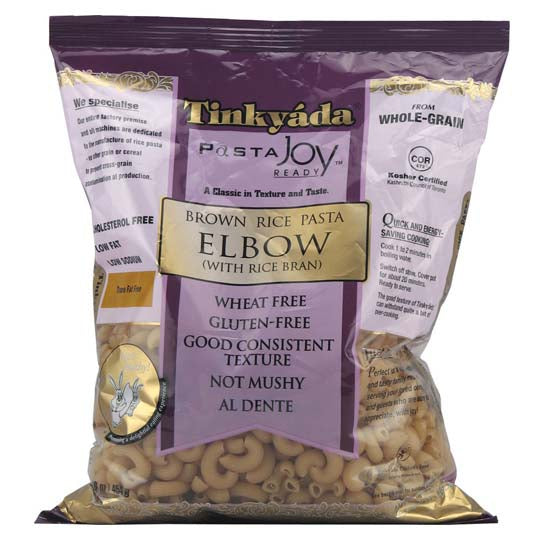 Tinkyada purple & gold bag of brown rice elbows pasta 