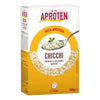 Yellow and white 500 gram box of white Chicchi Aproten pasta. 