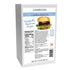 Blue and white 284 gram box of Cambrooke Portabella Mushroom Burgers with ingredients and nutritional label on the front. 