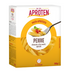 White and yellow Aproten penne pasta 500 gram packaging.