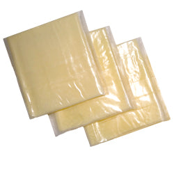 Three sheets of Swiss Cheese on a white background.