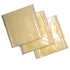 Three sheets of Swiss Cheese on a white background.