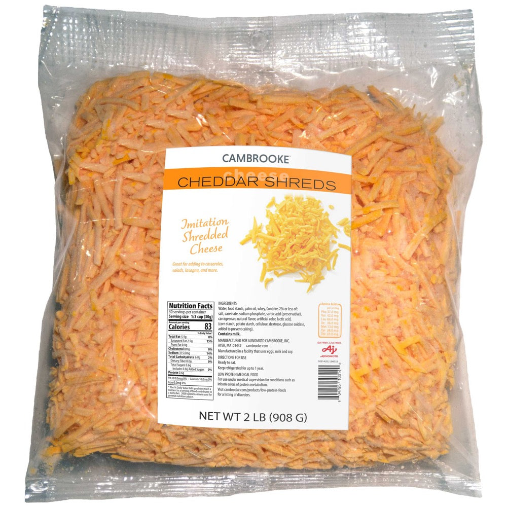 Yellow 908 gram of Cambrooke Cheddar Shreds.