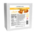 Yellow and white Cambrooke Cheese Pizza box with nutritional label and ingredients on the front. 