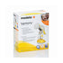 Medela harmony manual Breast Pump box, white and yellow packaging.
