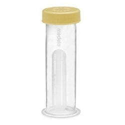 Medela Special Needs™ Bottle with Lid - 80 mL, clear bottle with yellow lid.