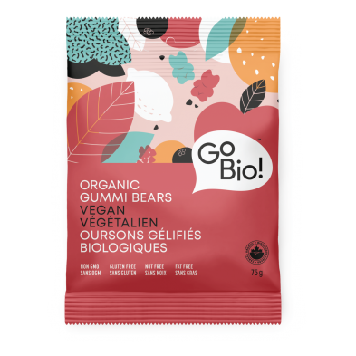 75 gram red bag GoBIO! Vegan Gummi Bears