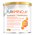 A 400g tub of Puramino A+ Hypoallergenic Infant Formula powder. The container is white with a metallic gold lid, featuring orange and black text on the front label.