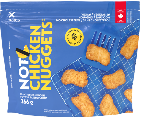 Blue bag of Not Chicken plant based nuggets