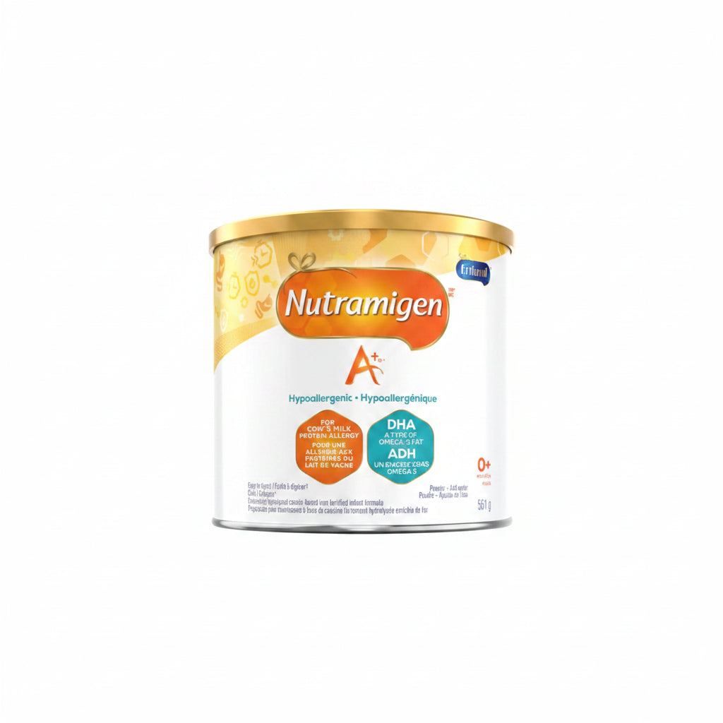 Nutramigen A+ package on white background. 