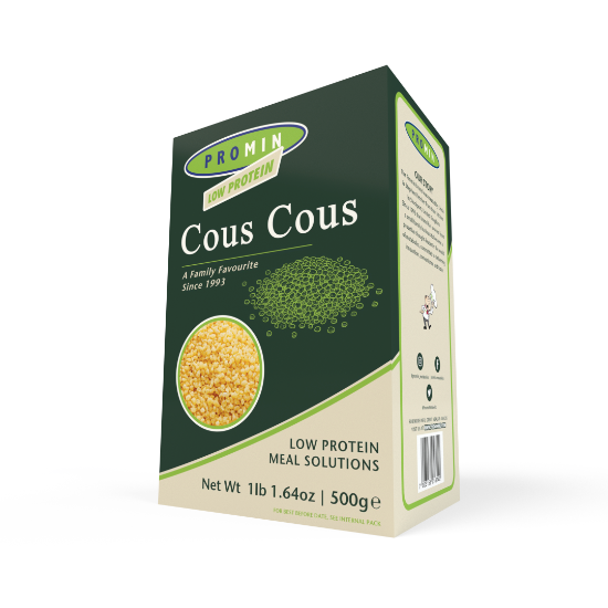 500 gram green box package of Promin cous cous  pasta