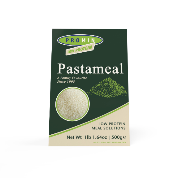 500 gram green box package of Promin pastameal