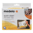 Medela Quick Clean Micro Steam bags box, white and yellow packaging. 5 micro steam bags.