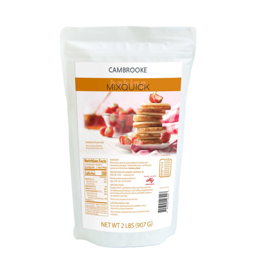 907 gram red, orange and white package of Cambrooke Mix Quick.