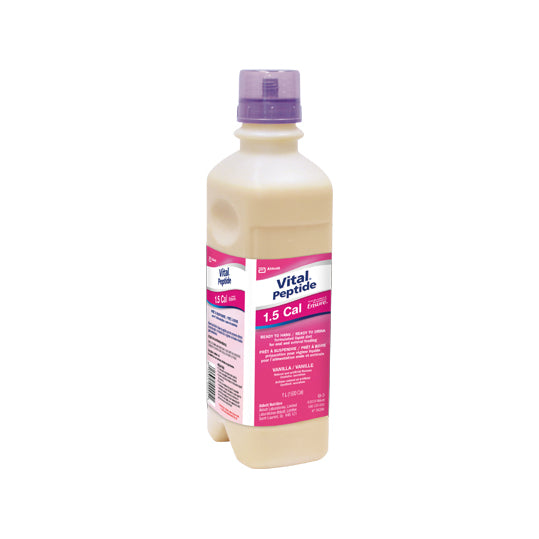 pink and white 1000ml bottle of Vital Peptide formula