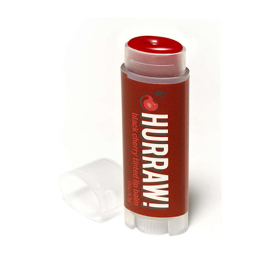 4.8 gram red container of Hurraw! Lip Balm Black Cherry