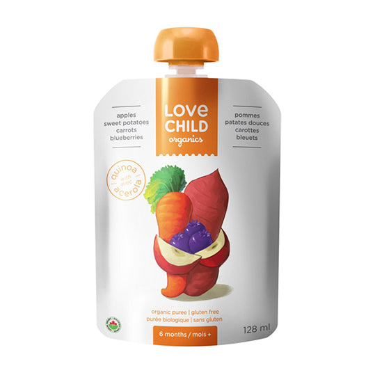 Love Child Organics Puree - Apples, Sweet Potatoes, Carrots & Blueberries