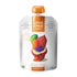 Love Child Organics, apple, sweet potato, carrot, and blueberry puree, white and orange packaging, orange resealable twist off cap, 128mL.