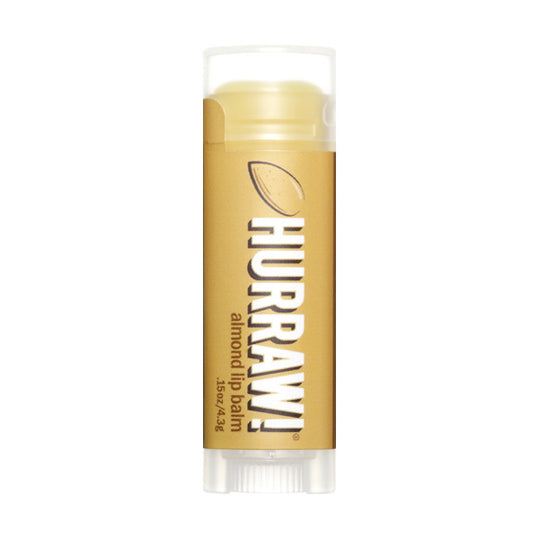 4.8 gram beige container of Hurraw! Lip Balm Almond