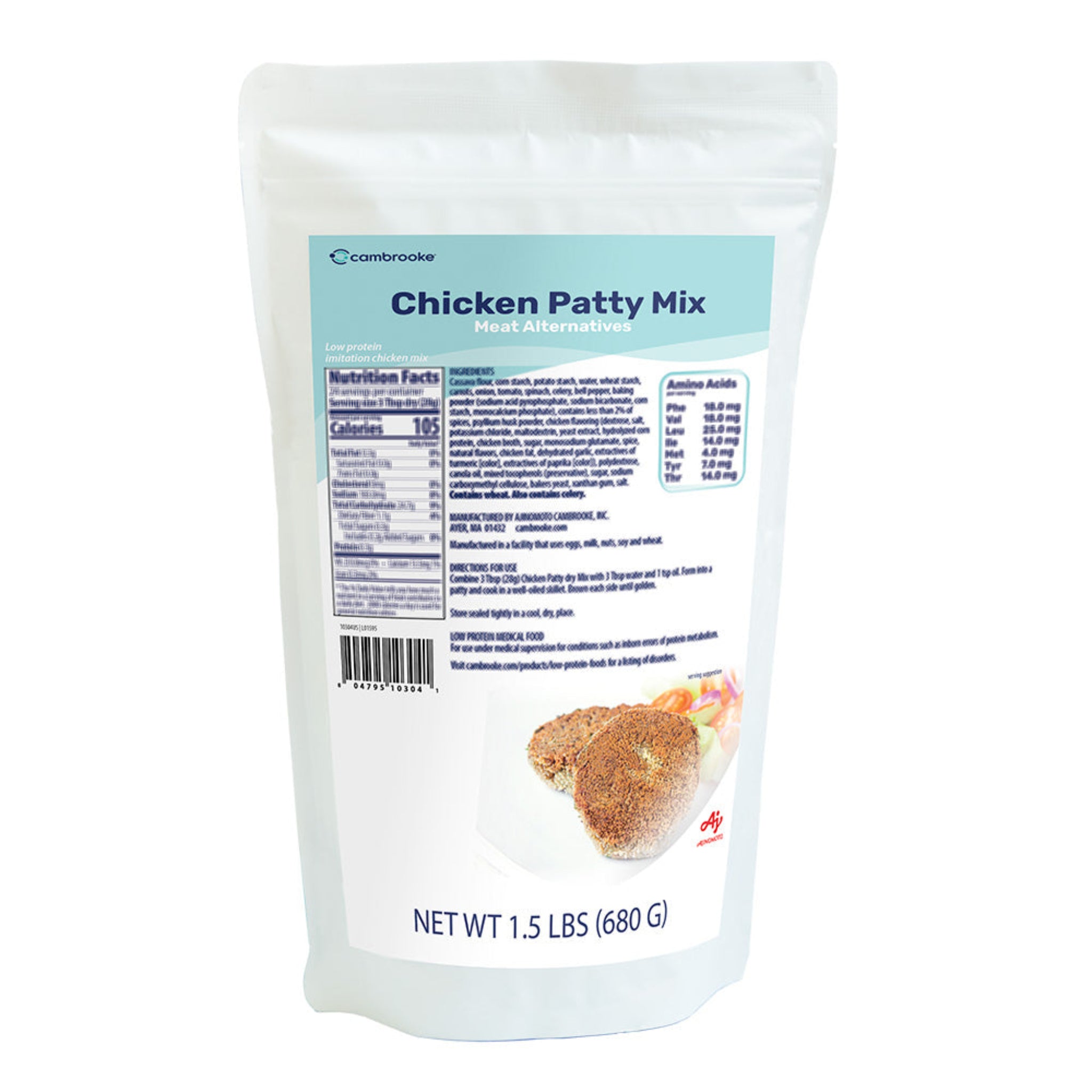Package of Cambrooke Chicken Patty Mix on a white background