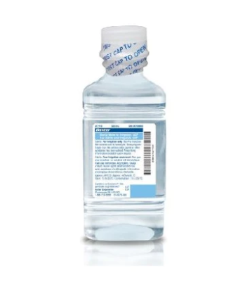Baxter Sterile Water 1000ml Bottle, blue label.