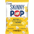 SkinnyPop Butter Popcorn in a yellow and white bag with bold branding.