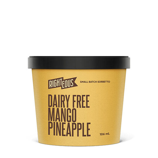 righteous gelato 106ml in dairy free mango pineapple