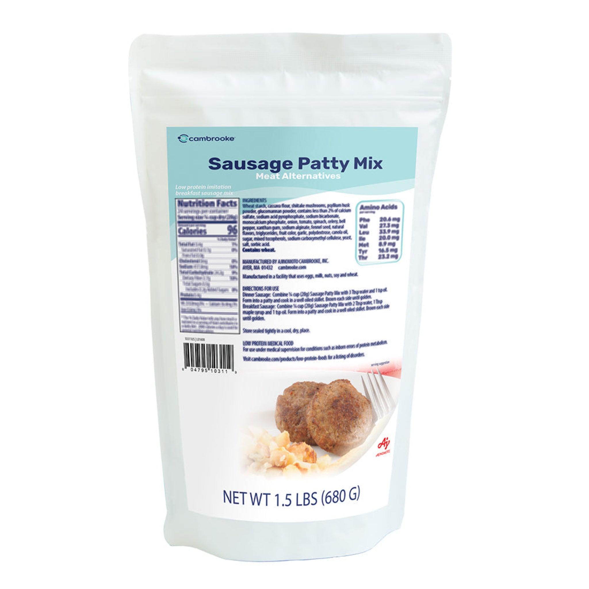 Package of Cambrooke Sausage Patty Mix on a white background