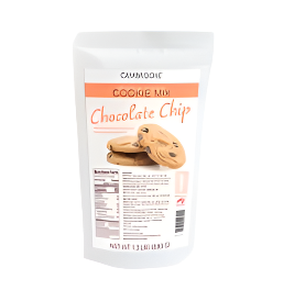 680 gram orange and white package of Cambrooke Chocolate Chip Cookie Mix.