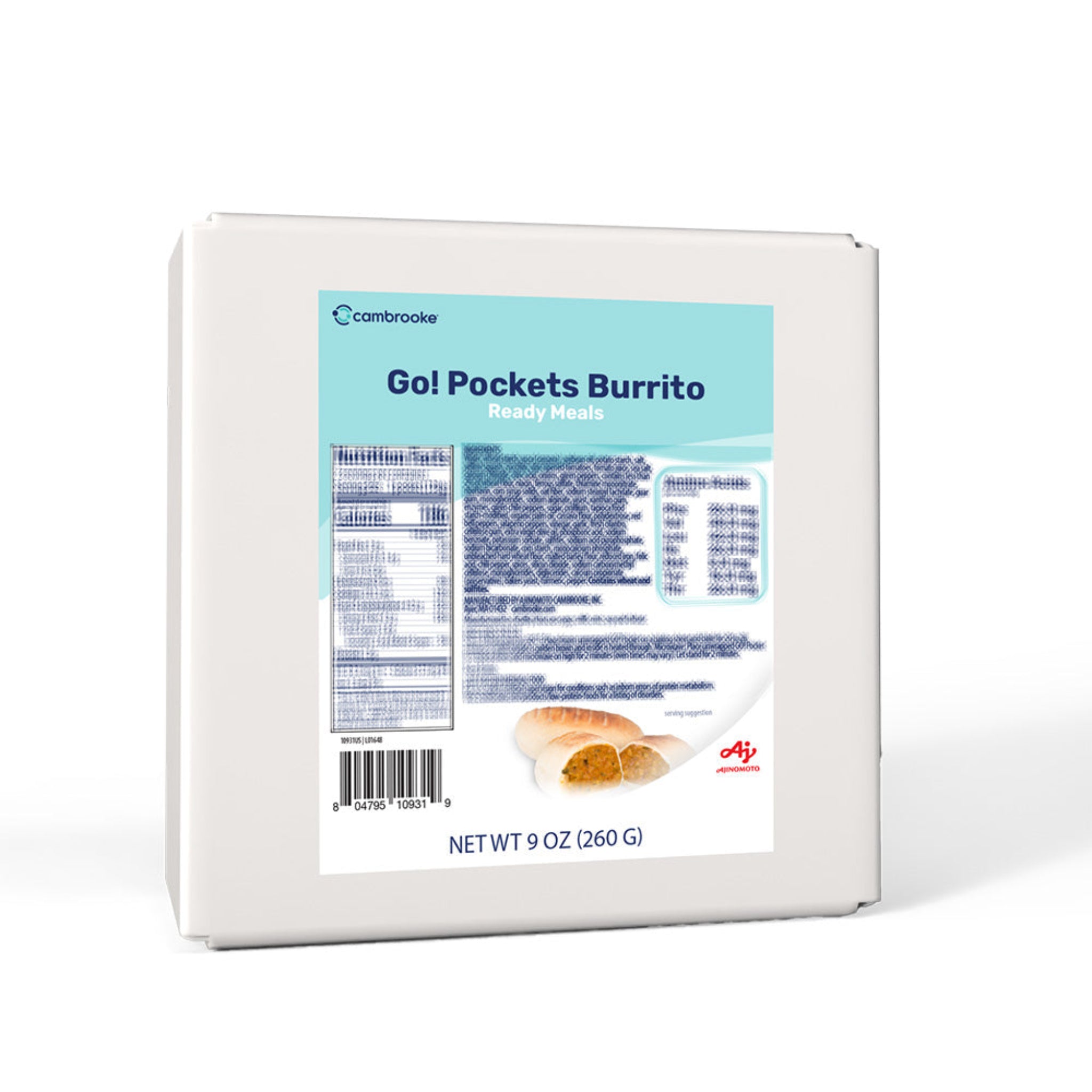 Box of Cambrooke Go! Pockets Burrito on a white background