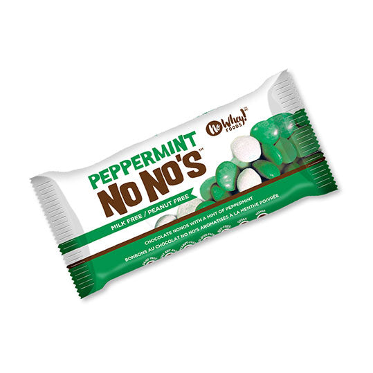 46 gram green and white packet of No Whey! Peppermint No No's